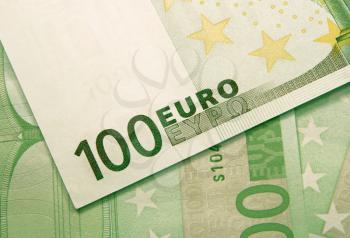 100 euros banknotes background