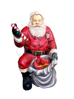 christmas statue of santa claus isolated on the white background