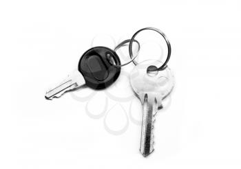 two keys isolated on white background