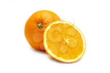 Two oranges on a white background 
