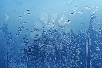 blue frozen water drops texture