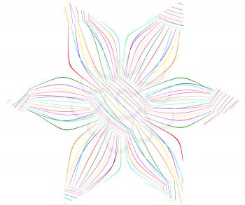 Royalty Free Clipart Image of a Coloured Line Flower