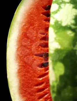 appetizing watermelon isolated on black