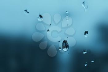 water drops on window glass