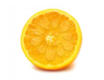 close up juicy orange isolated on white background