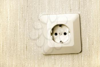 close-up of electric socket on wall 