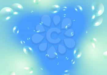 blue gradient background with abstract air bubbles