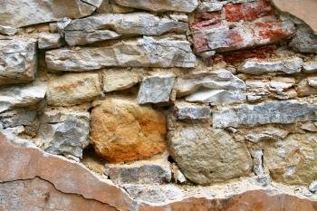 very old stone and brick wall texture
