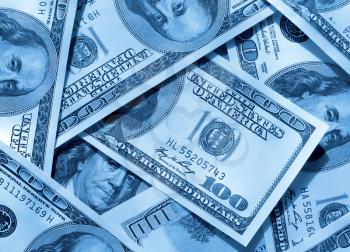 blue abstract money background from dollars usa