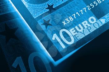 x-ray abstract euro money background