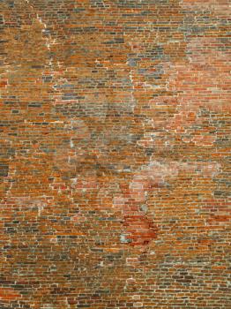 very ancient brick wall background                               