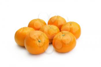 ripe tangerine on white background
