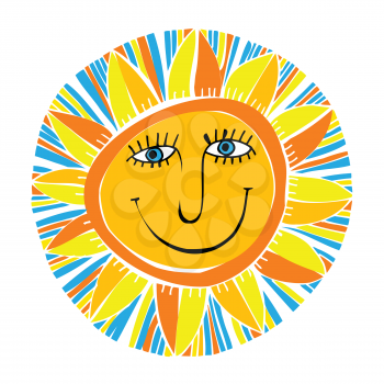 vector abstract smiling sun