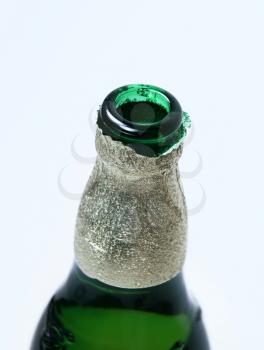 neck of green bottle