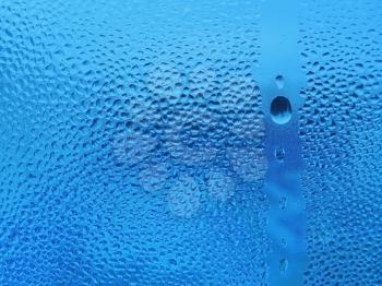 natural water drops on window glass background