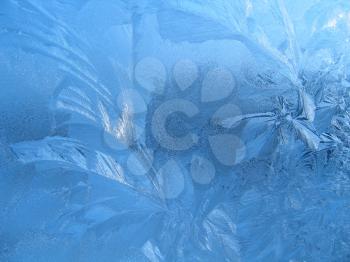 Frosty natural pattern on window glass