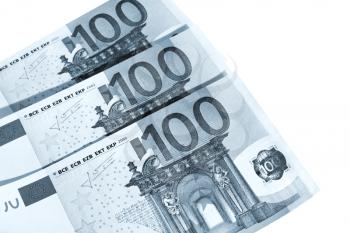 hundred euro money on white background