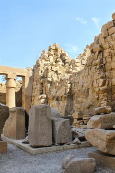 LUXOR / EGYPT - OCTOBER 13, 2012: Ancient ruins of Karnak Temple 