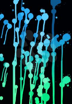 bright color blots on a black background