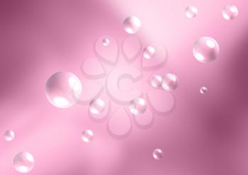 abstract bubbles on pink background