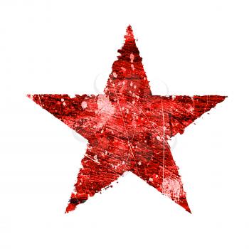 Abstract red star on a white background