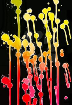 Abstract color blots on a black background