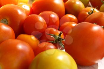 Ripe tomatoes closeup