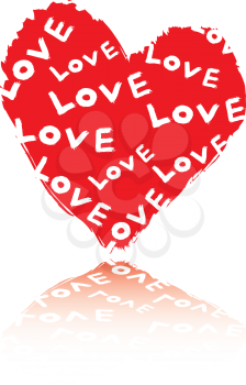Royalty Free Clipart Image of a Heart With the Word Love on It