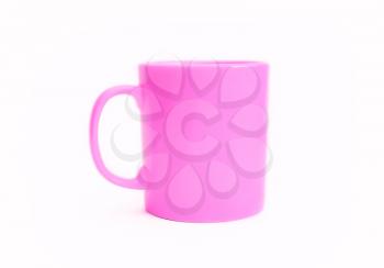 Pink mug isolated on white background