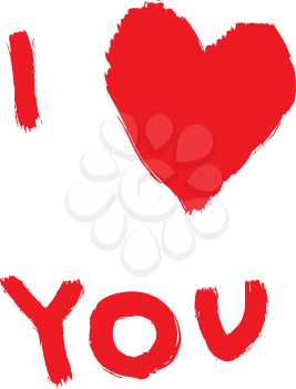 Royalty Free Clipart Image of a I Love You With a Heart