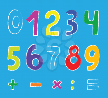 Royalty Free Clipart Image of Numbers and Math Symbols