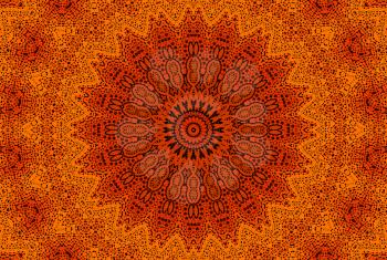 Abstract orange background with radial dotted pattern 