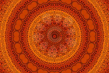 Abstract orange background with radial dotted pattern 