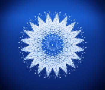 Abstract blue background with white design element