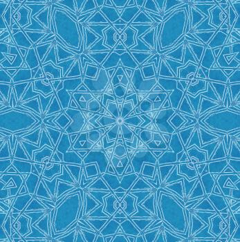Abstract white pattern on blue vintage background