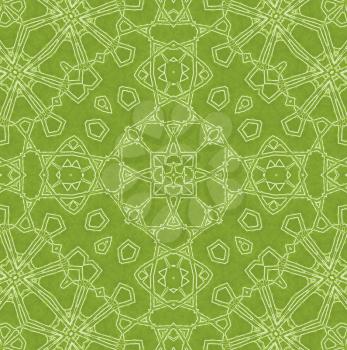 Abstract white pattern on green background