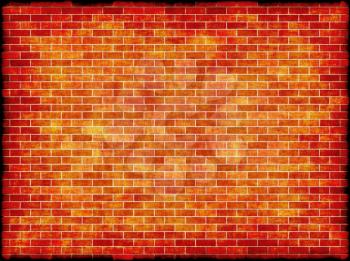 Illustration of a grunge red brick wall texture