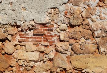 Old stone and brick wall texture