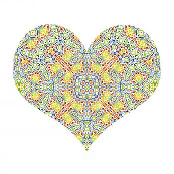 Pattern abstract heart on white background