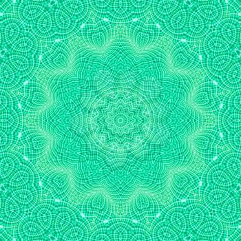 Green background with abstract concentric pattern