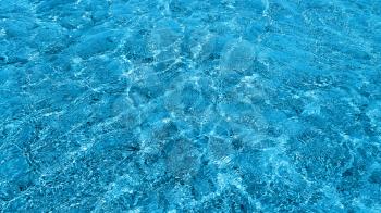 Natural background of transparent blue sea water