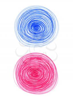 Abstract color round shapes on white background for design