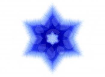 Abstract blue shape in the form of snowflake or star