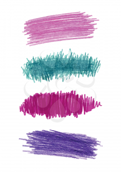 Series of vector color pencil strokes