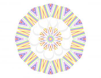 Abstract color lines concentric pattern on white background for design