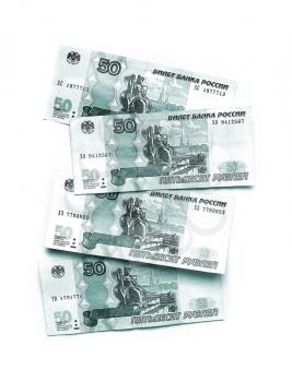 Abstract colored russian money, five hundred rubles banknotes