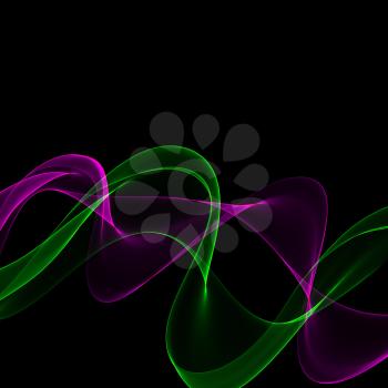 Abstract colorful fume on black background