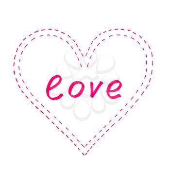 Abstract heart symbol with love on white background