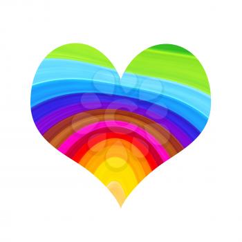 Abstract bright colorful heart isolated on white background