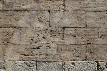 Very old stone wall closeup texture